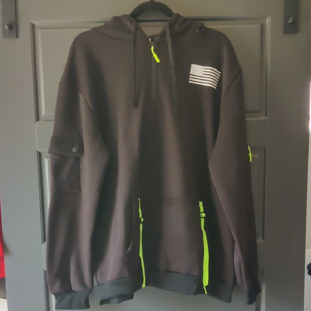 Black Hoodie with Neon Accents